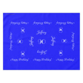 Helder blauw, speciaal aangepast 90e verjaardag, t tafelkleed (Voorkant (Horizontaal))