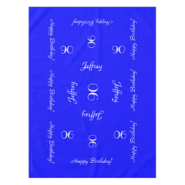 Helder blauw, speciaal aangepast 90e verjaardag, t tafelkleed