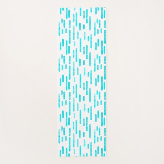 Helder blauw/turquoise inky afgeronde lijnen patro yogamat (Achterkant)