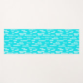 Helder blauw/turquoise inky afgeronde lijnen patro yogamat (Voorkant (horizontaal))