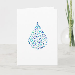 Helder Blauw Turquoise Waterdruppel Wenskaart Kaart
