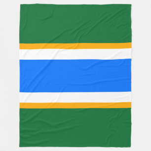 Helder Blauw Vet Groen Wit Geel Racing Stripes Fleece Deken