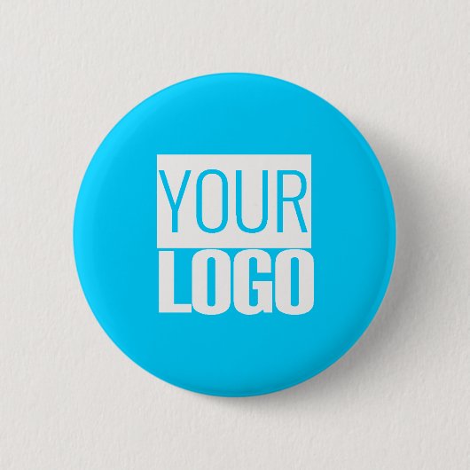 helder blauw - voeg uw logo toe ronde button 5,7 cm (Voorkant)