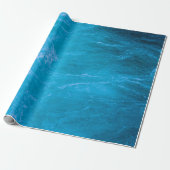 Helder blauw water cadeaupapier (Uitgerold)