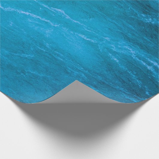 Helder blauw water cadeaupapier (Hoek)