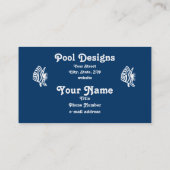 Helder blauw waterdruppels stromend poolontwerp visitekaartje (Achterkant)