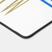 Helder Blauw Wit Kleurenblok Fun LET IT SNEEUW Tek Bureaumat (Hoek)