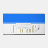 Helder Blauw Wit Kleurenblok Fun LET IT SNEEUW Tek Bureaumat (Keyboard & Muis)