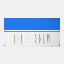 Helder Blauw Wit Kleurenblok Fun LET IT SNEEUW Tek Bureaumat