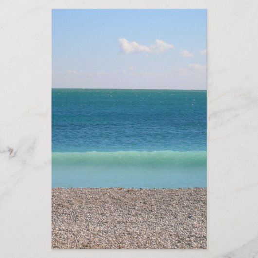 Helder blauw Zee briefpapier (Voorkant)