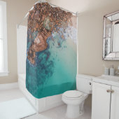 Helder blauw zee en rotsen douchegordijn (In situ)