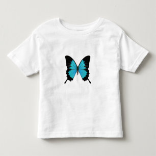 Helder Blauw & Zwarte Vlinder Originele kleuren Kinder Shirts