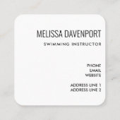 Helder blauw zwembad water foto Visitekaartje (Achterkant)