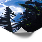 Helder blauwe lucht met wolken poster (Hoek)