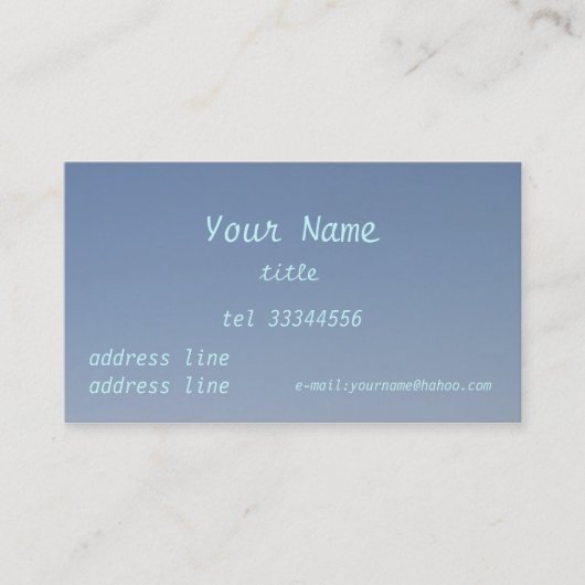 helder blauwe lucht visitekaartje (Voorkant)