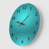 Helder blauwe, moderne, grote wandklok (Hoek)