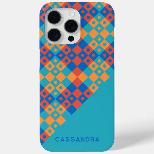 Helder Blauwgroen Blauw Sinaasappel Rood Mideeuw K Case-Mate iPhone Case (Achterkant)