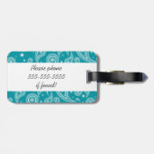 Helder Blauwgroen en wit Bagagelabel van Paisley (Achterkant horizontaal)