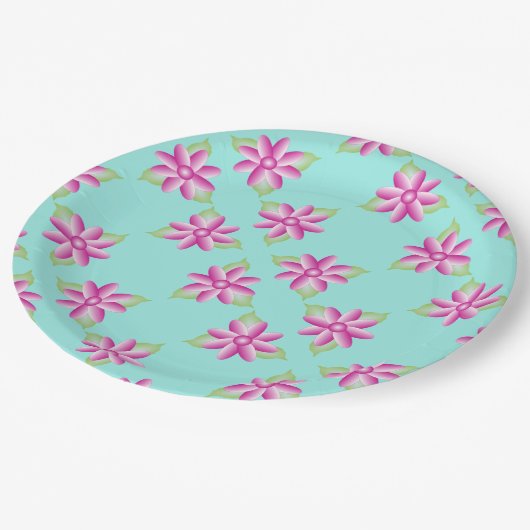 Helder Blauwgroen met groen Papieren Bordje (Gekanteld)