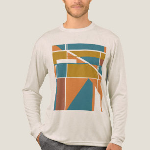 Helder Blauwgroen Sinaasappel Roest Bold Grote Vor Tri-Blend Shirt