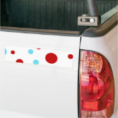Helder Blauwgroen Turquoise Red White Polka Dots P Bumpersticker (Op Truck)