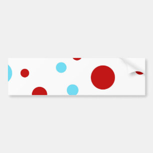 Helder Blauwgroen Turquoise Red White Polka Dots P Bumpersticker