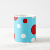 Helder Blauwgroen Turquoise Red White Polka Dots P Koffiemok (Center)