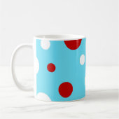 Helder Blauwgroen Turquoise Red White Polka Dots P Koffiemok (Links)