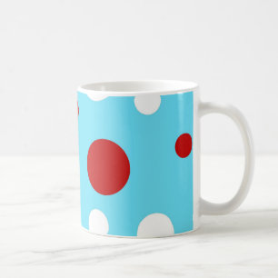 Helder Blauwgroen Turquoise Red White Polka Dots P Koffiemok