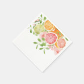 Helder bloem- en citrus bruidsdouche servet (Hoek)