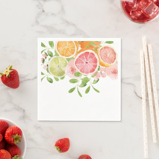 Helder bloem- en citrusbruiloftsfeest servet (Insitu)