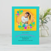 Helder bloem fotolijstje kaart (Staand voorkant)