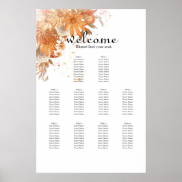 Helder Bloem Lente Zomer Trouw Stoelenkaart Poster