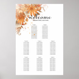 Helder Bloem Lente Zomer Trouw Stoelenkaart Poster