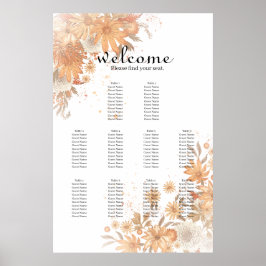 Helder Bloem Lente Zomer Trouw Stoelenkaart Poster