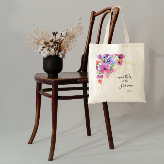 Helder Bloemen en Goud Moeder van de Bruidegom Tote Bag