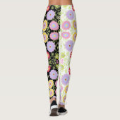 Helder Bloemen Pop Kunst Schilderen Bi-Color Patte Leggings (Achterkant)