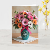 Helder bloemend Moederdag kaart (Gele Bloem)