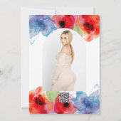 Helder bloemend waterverf lente bruiloft chic kaart (Achterkant)