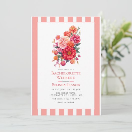 Helder bloemendamesweekendprogramma kaart (Staand voorkant)