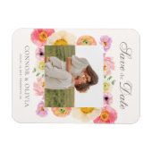 Helder bloemendesign 'Save the Date'-magneet Magneet (Horizontaal)