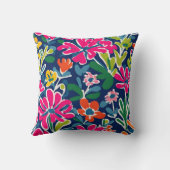 Helder bloemenmatisse stijl worp kussen (Achterkant)