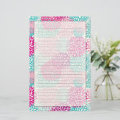 Helder Bloemenpatroon 2 Briefpapier (Staand voorkant)