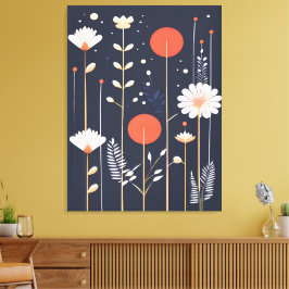 Helder bloemmotief abstracte Kunst Canvas Afdruk