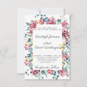Helder bloemmotief bruiloft uitnodiging (Voorkant)