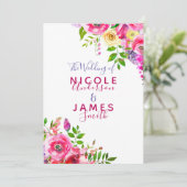 Helder bloemmotief, krachtig roze, lente botanisch kaart (Staand voorkant)