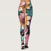 Helder Bloemmotief Leggings (Achterkant)