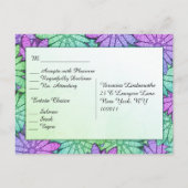 Helder bloemmotief met RSVP-menu Uitnodiging Briefkaart (Achterkant)