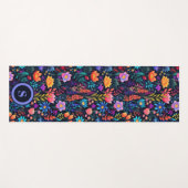 Helder bloemmotief monogram yogamat (Voorkant (horizontaal))