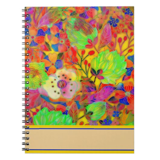 Helder bloemmotief notitieboek (Voorkant)